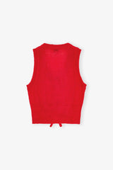 Light Mohair Tie String Vest racing red