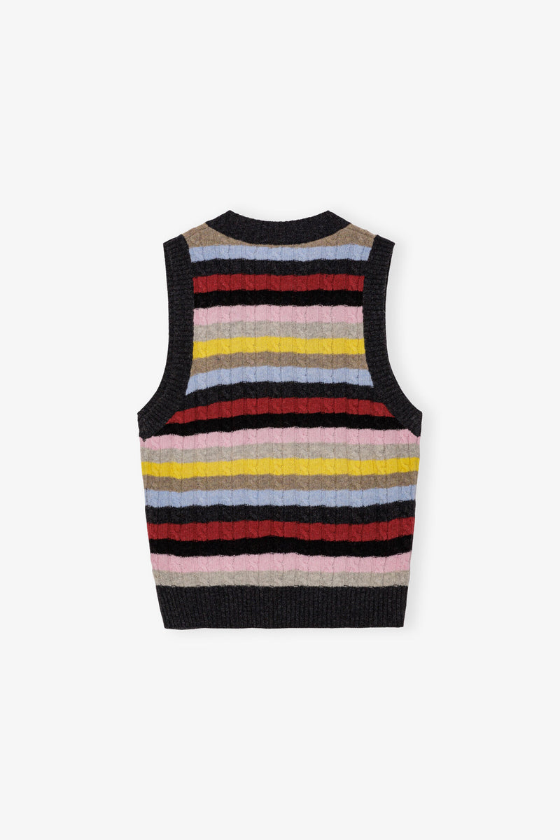 Logo Wool Mix Vest multicolour