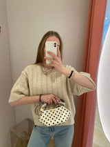 Ganni Mini Bou Bag Print Dots egret