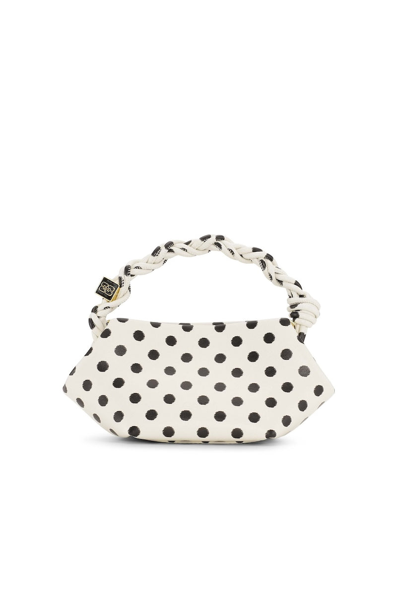 Ganni Mini Bou Bag Print Dots egret