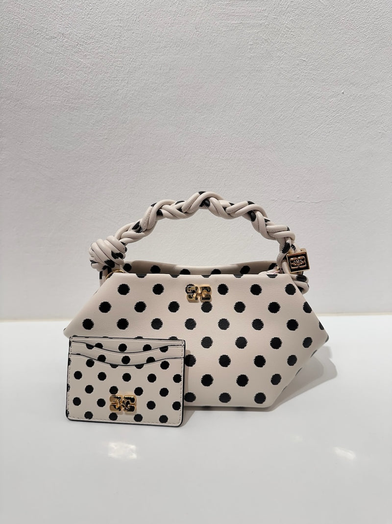 Ganni Mini Bou Bag Print Dots egret