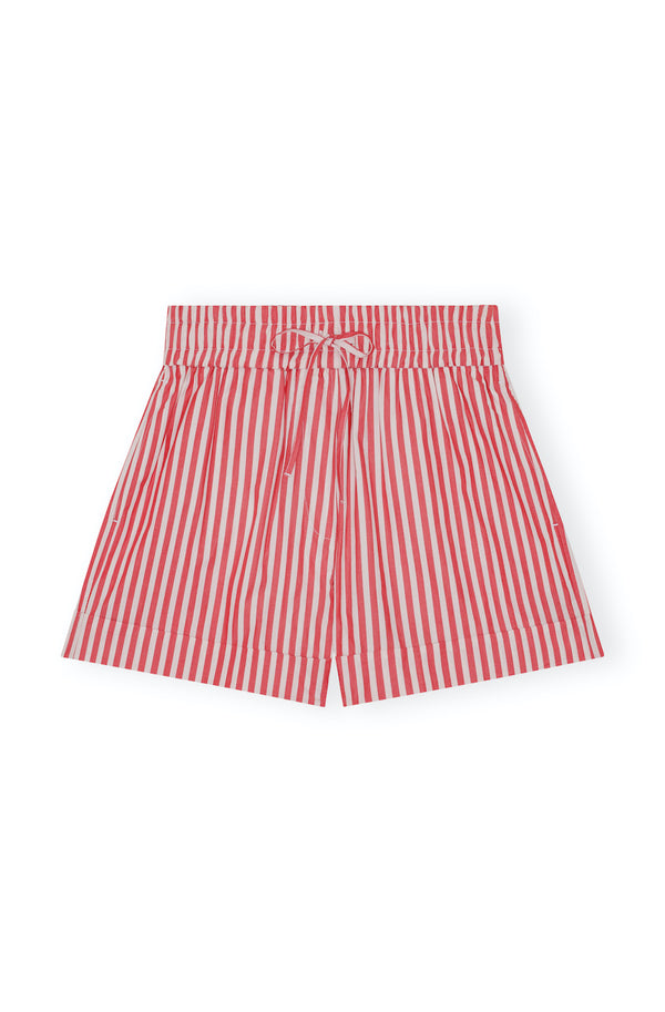 Stripe Cotton Elasticated Shorts barbados cherry