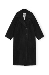 Textured Boucle Wool Coat black