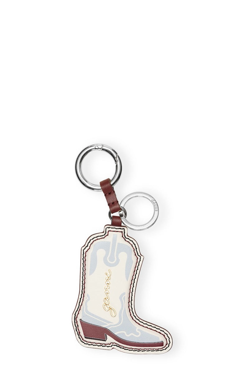 Ganni Western Boot Keyring icy blue