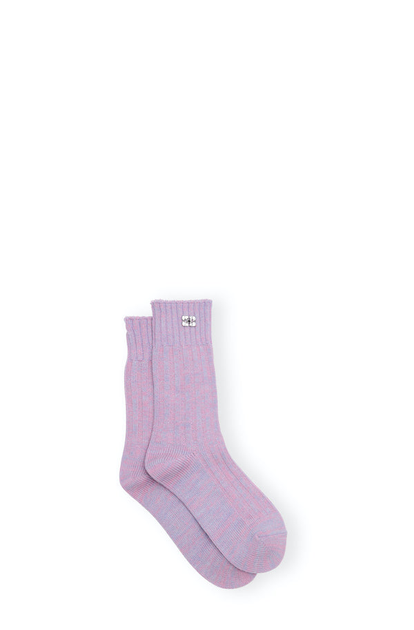 Winter Melange Ribbed Socks lilac chiffon