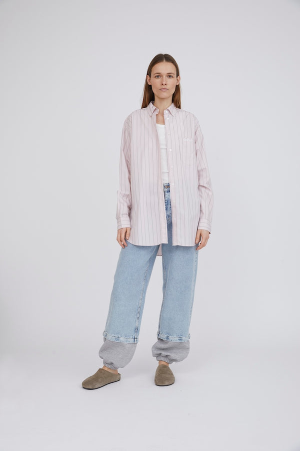 Holiday Shirt dusty rose stripe