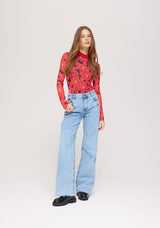 Jane Longsleeve spicy red flower