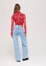 Jane Longsleeve spicy red flower