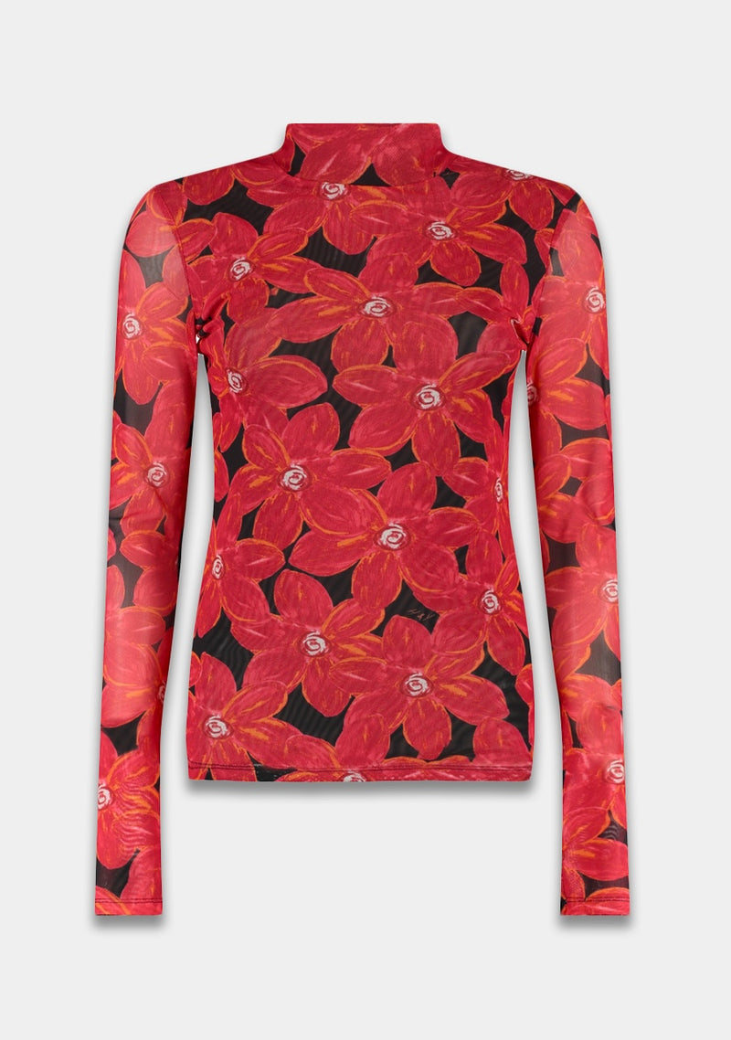 Jane Longsleeve spicy red flower