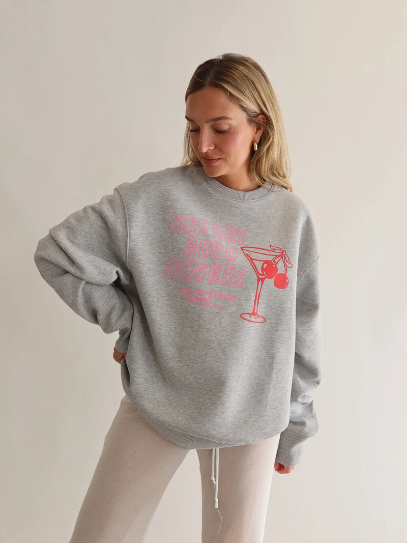 Cherry Good Friends Sweater grey