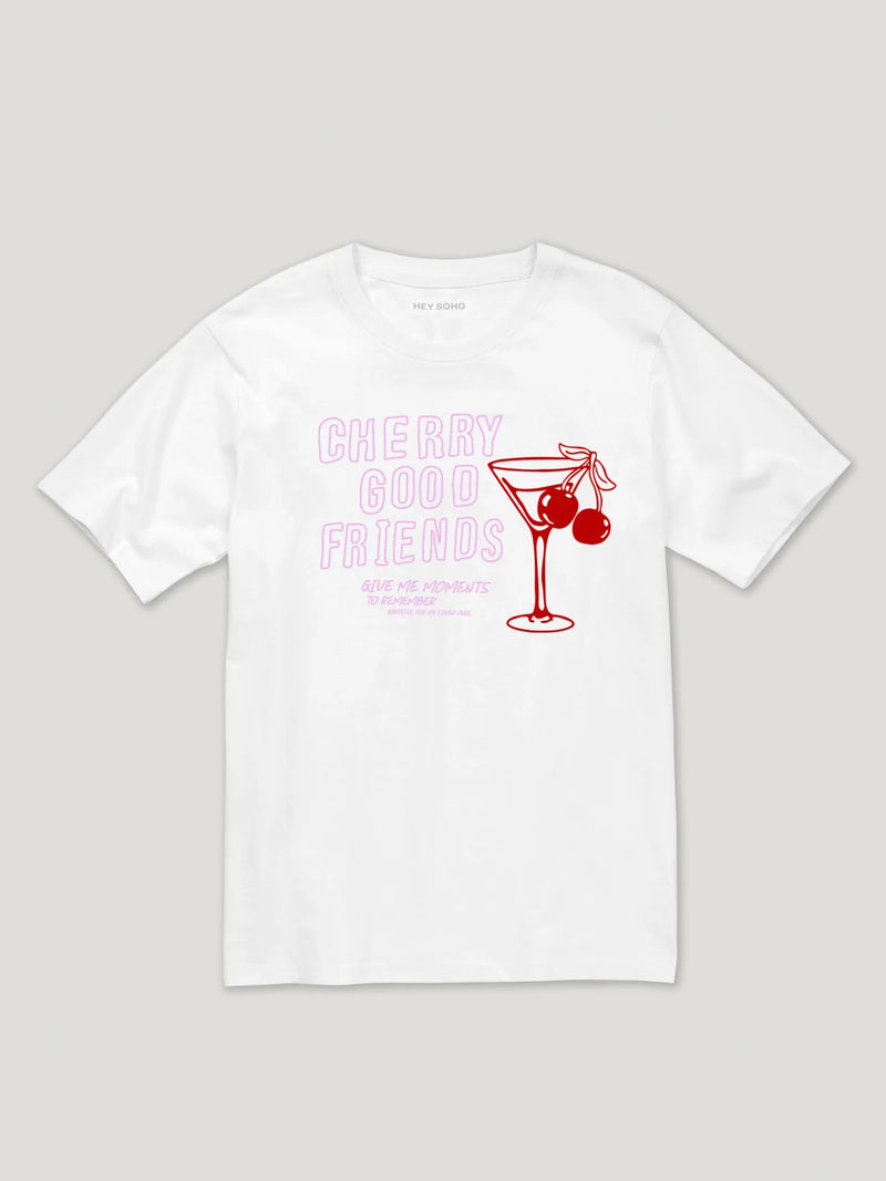 Cherry Good Friends T-Shirt weiß