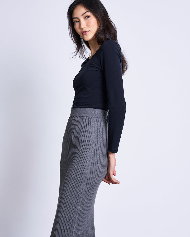 Ebba Maxi Knit Skirt dark grey