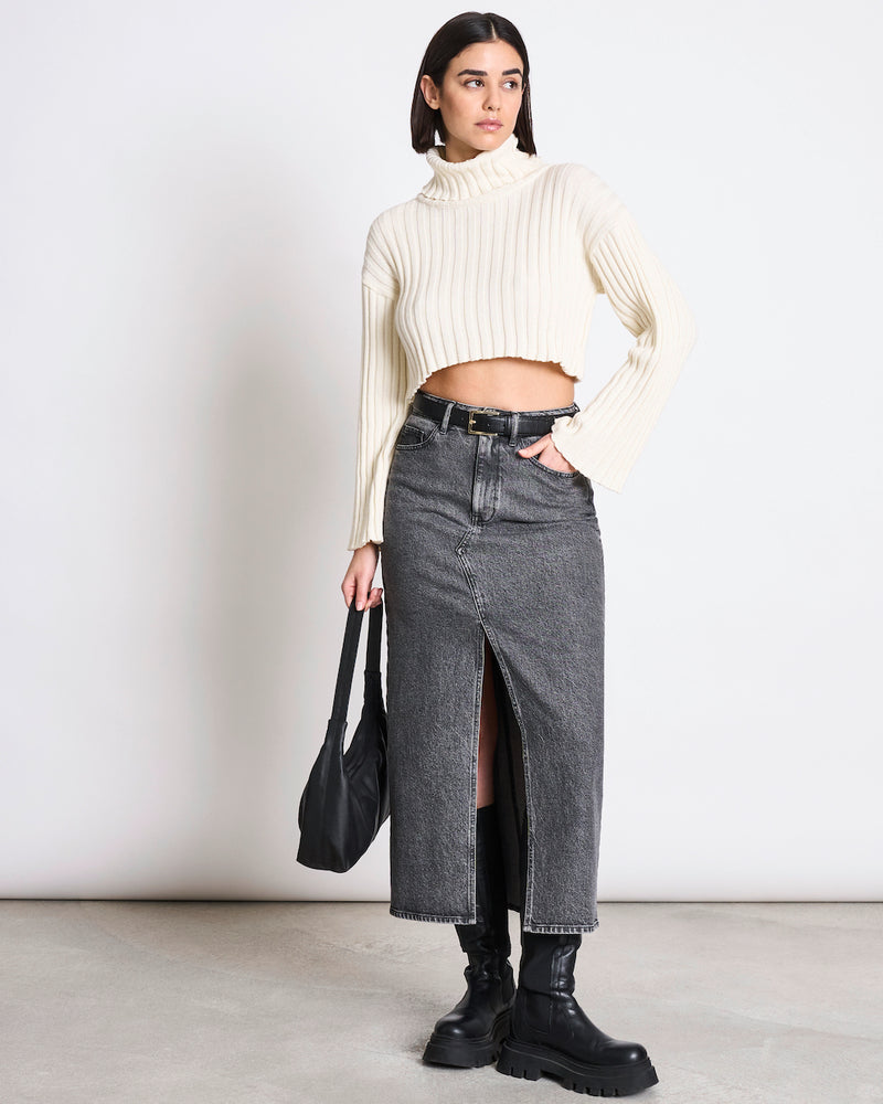 Luce Denim Skirt light grey