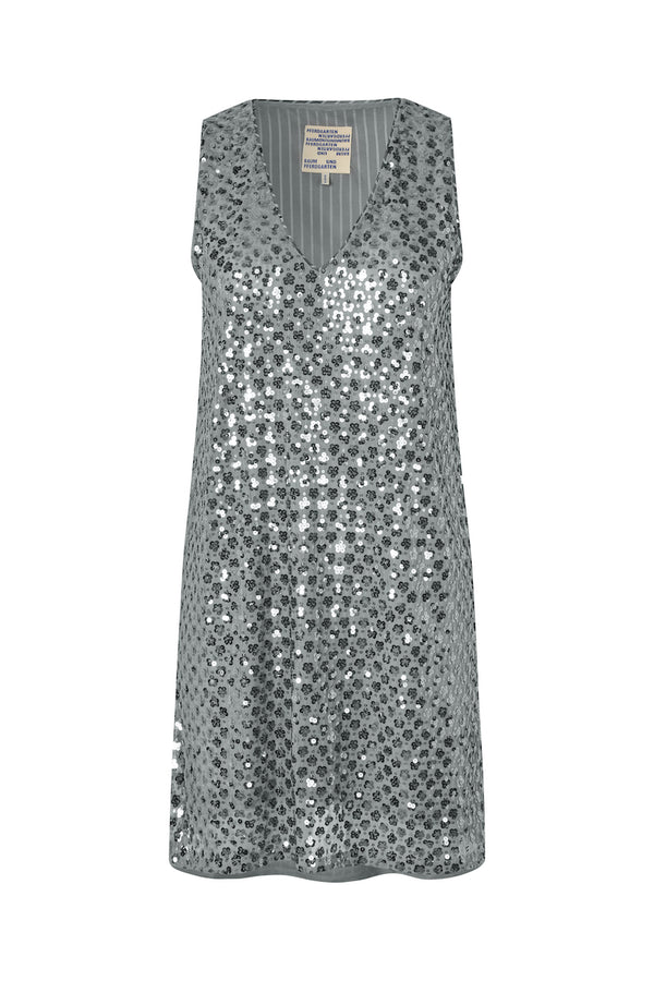 Jolietta Dress silver flower sequins