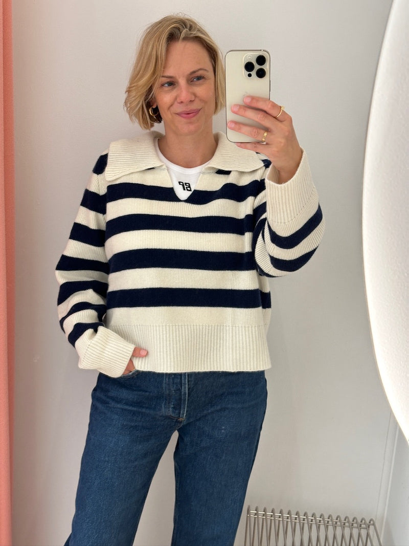 Colette Jumper stripe ivory / navy