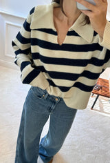 Colette Jumper stripe ivory / navy