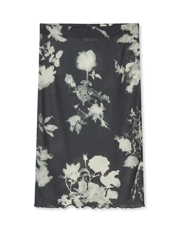 Sherib Emana Skirt ink flower black