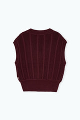 Cable Knit Vest bordeaux