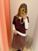 Cable Knit Vest bordeaux