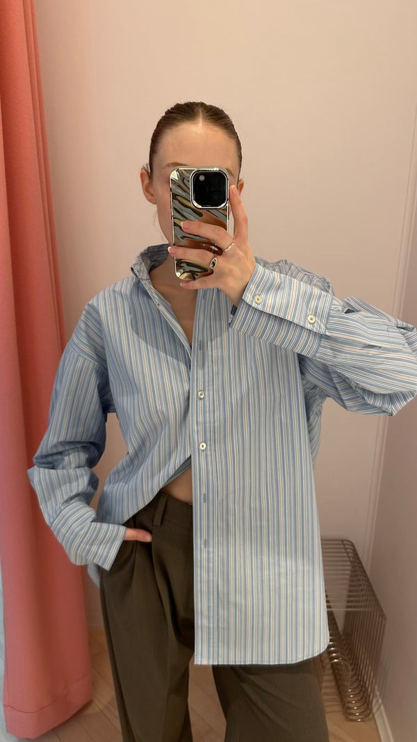 Oversized Striped Shirt blue stripe