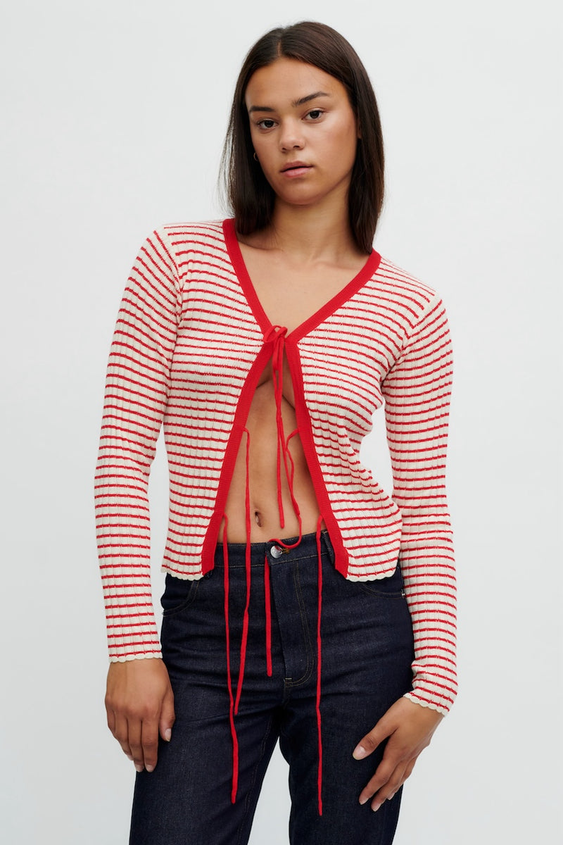 FinnleyRS Knit Cardigan red stripe