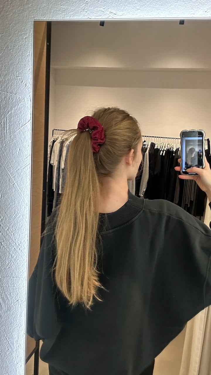 Kelly Crystal Scrunchie bordeaux